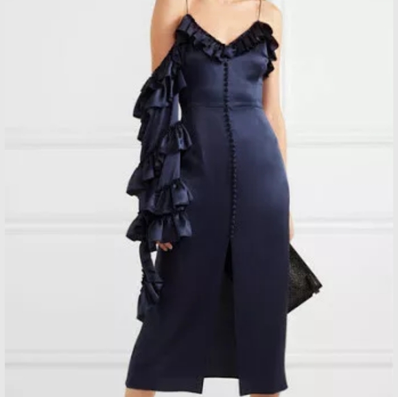 Magda Butrym Dresses & Skirts - NWT Magda Butrym Pozallo Ruffle Silk Midi Dress